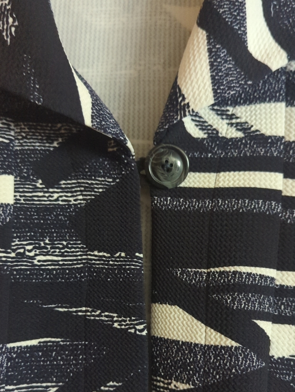 Zooni Collection Black & White Striped Asymmetric Blazer - Picture 7 of 9